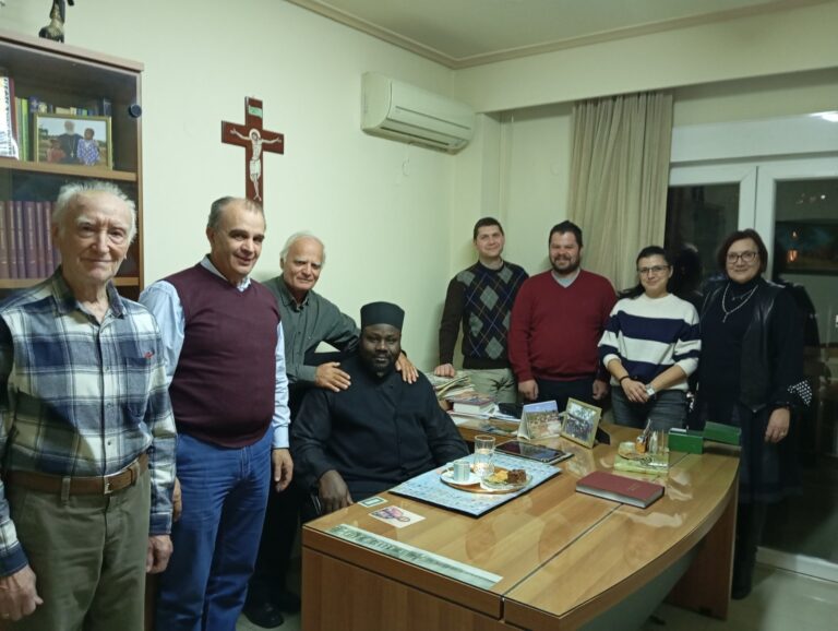 Visit of Bishop Nektarios of Gulos to the offices of the Brotherhood