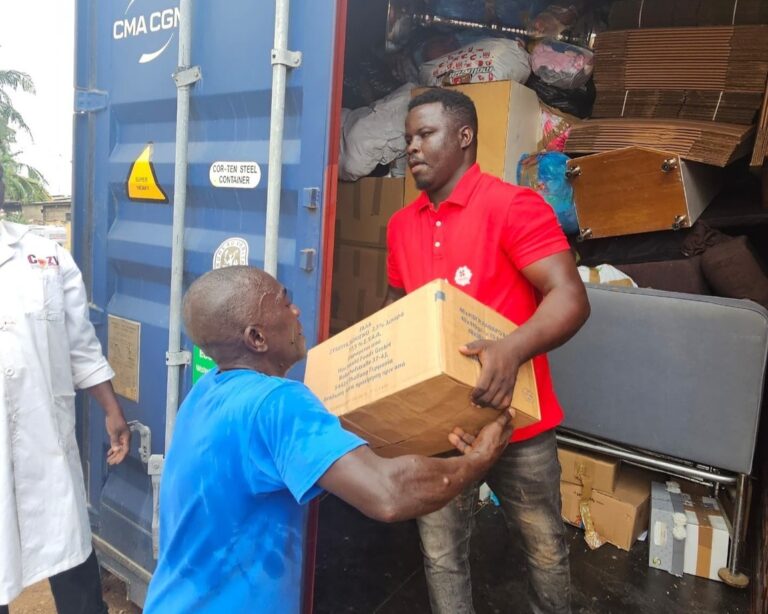 The Fraternity’s container arrived in Ghana
